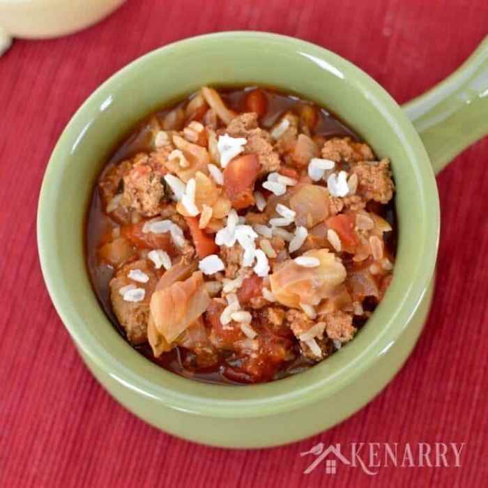 Cabbage roll soup slow cooker recipe